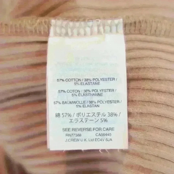 J.Crew Blush Ribbed Turtleneck Double Lettuce Hem on Neckline Sleeves Size Small - Picture 5 of 8
